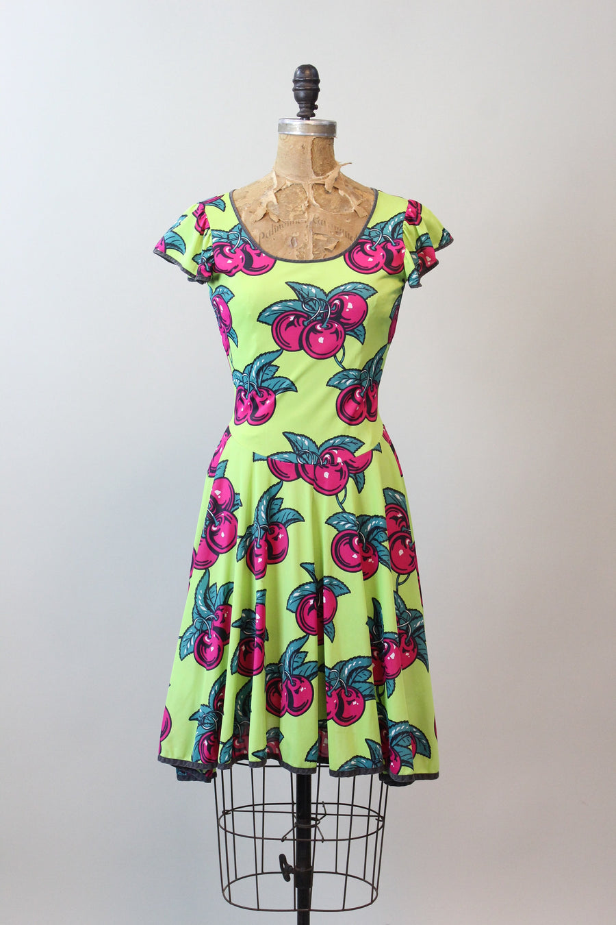 1971 1970s RARE ALLEY CAT Betsey Johnson cherry print dress xs small | new spring