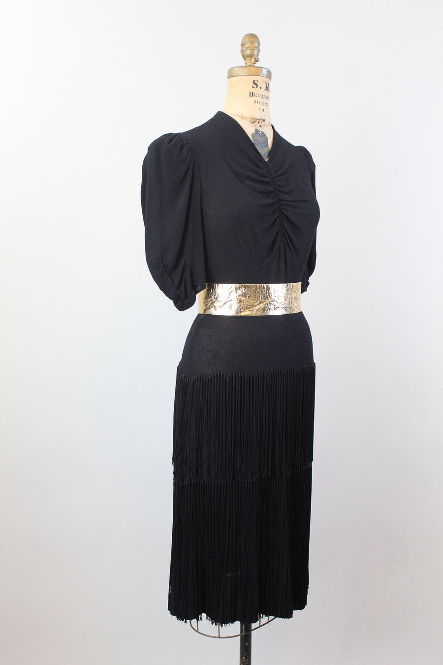 1940s FRINGE rayon crepe dress small  |  new spring