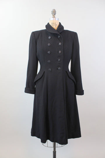1940s PRINCESS wool double breasted coat small | new fall