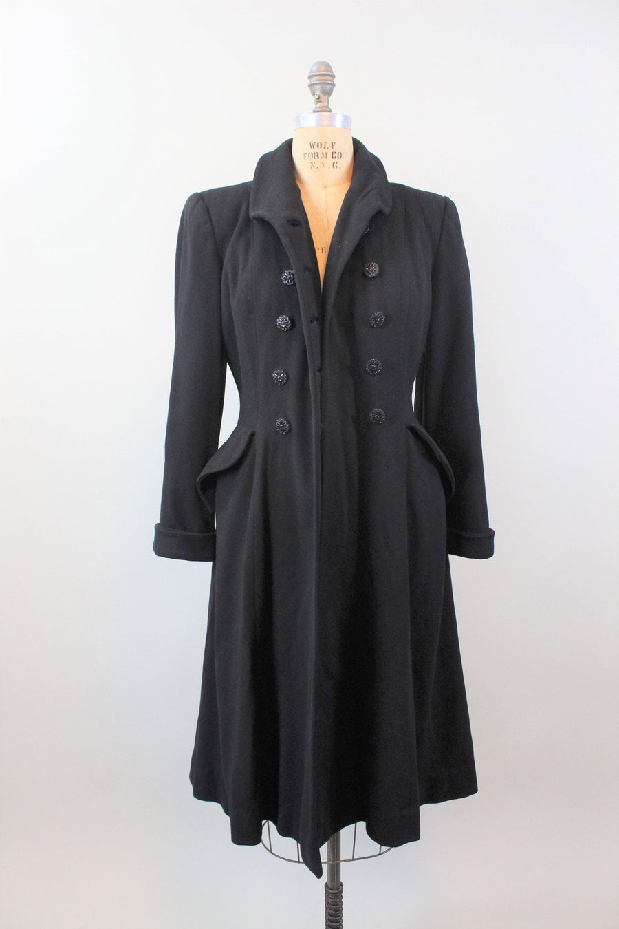 1940s PRINCESS wool double breasted coat small | new fall