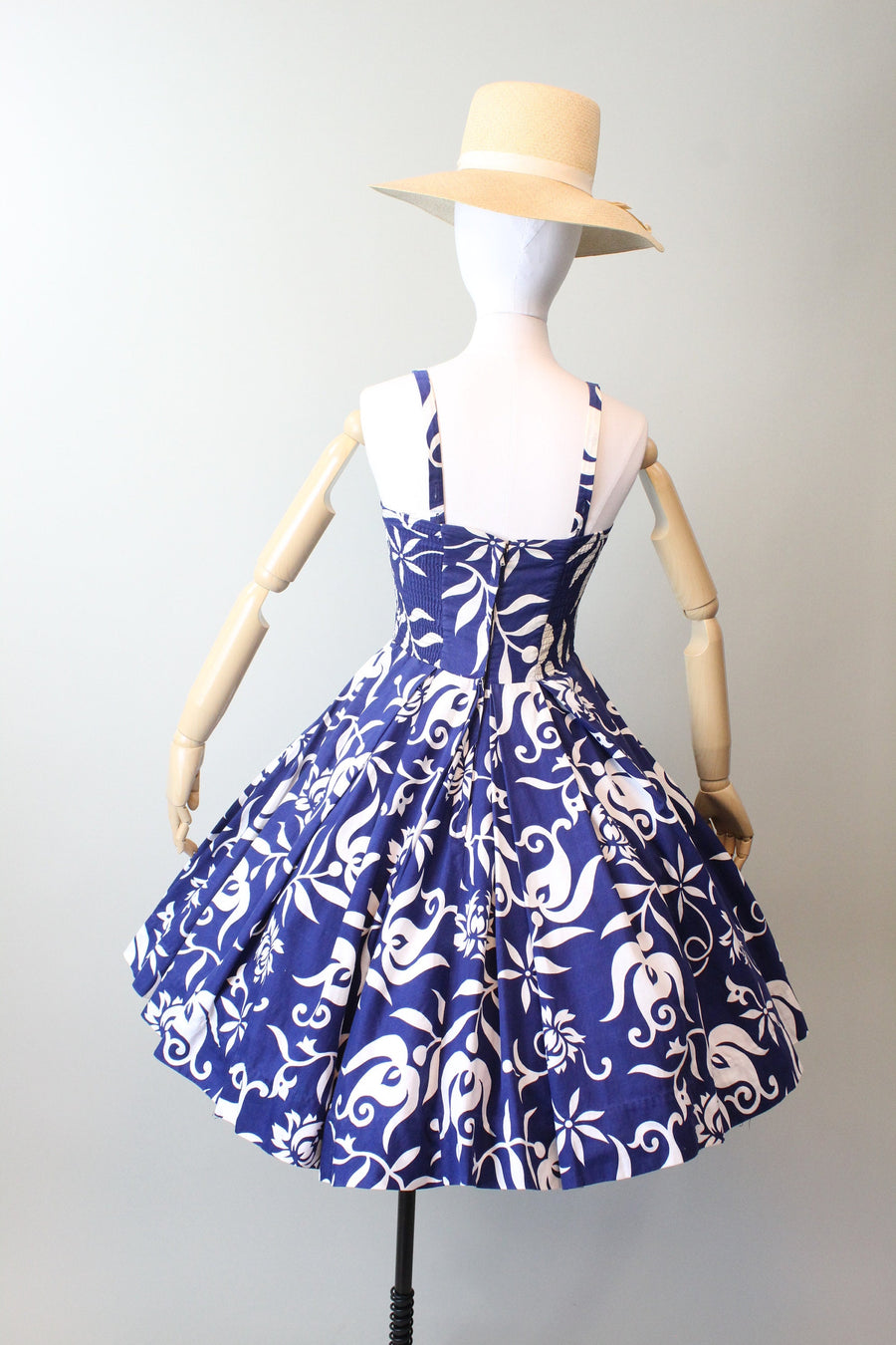 1950s PARADISE HAWAII cotton halter dress xs small | new spring