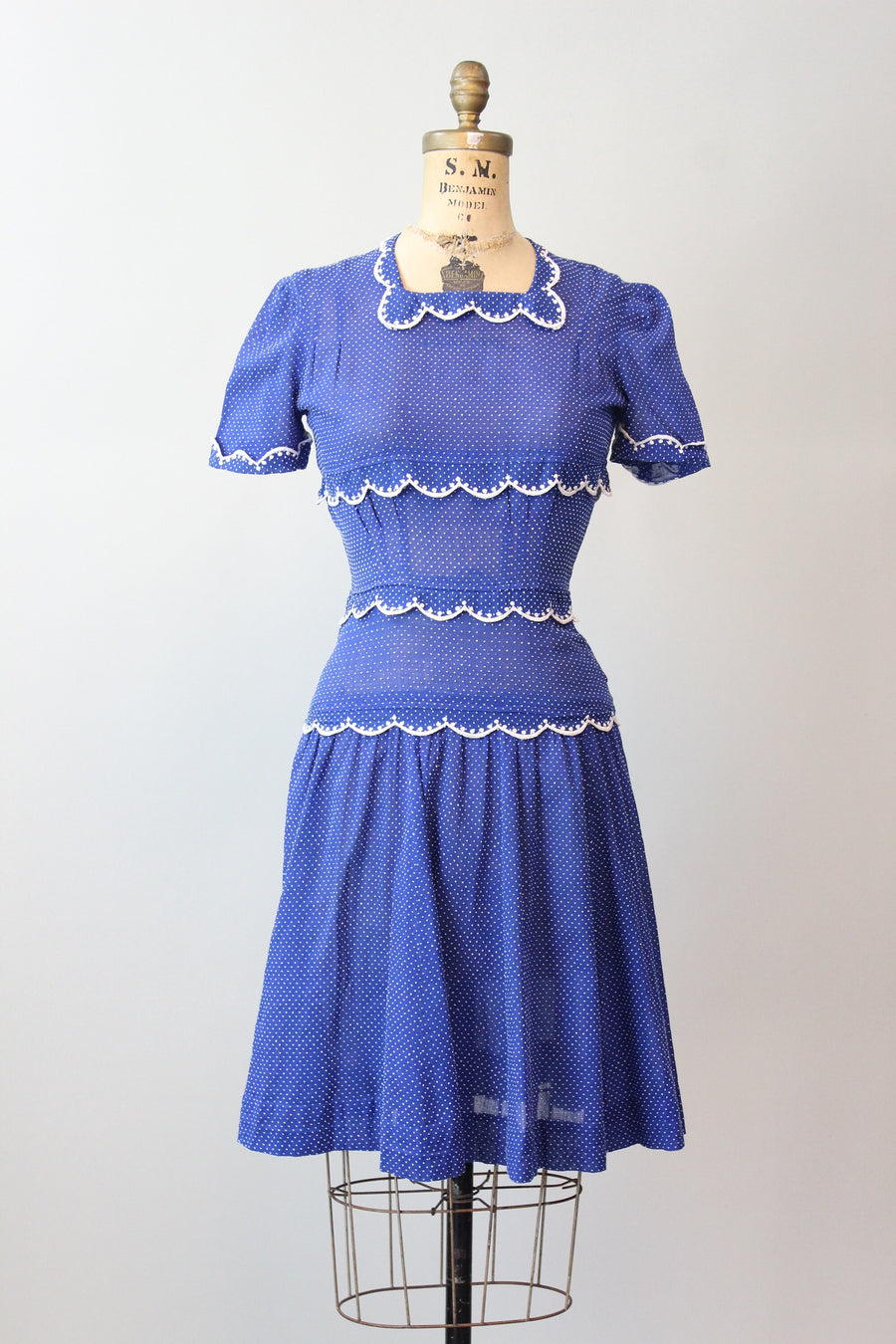 1930s DORIS DODSON swiss dot dress xs | new spring