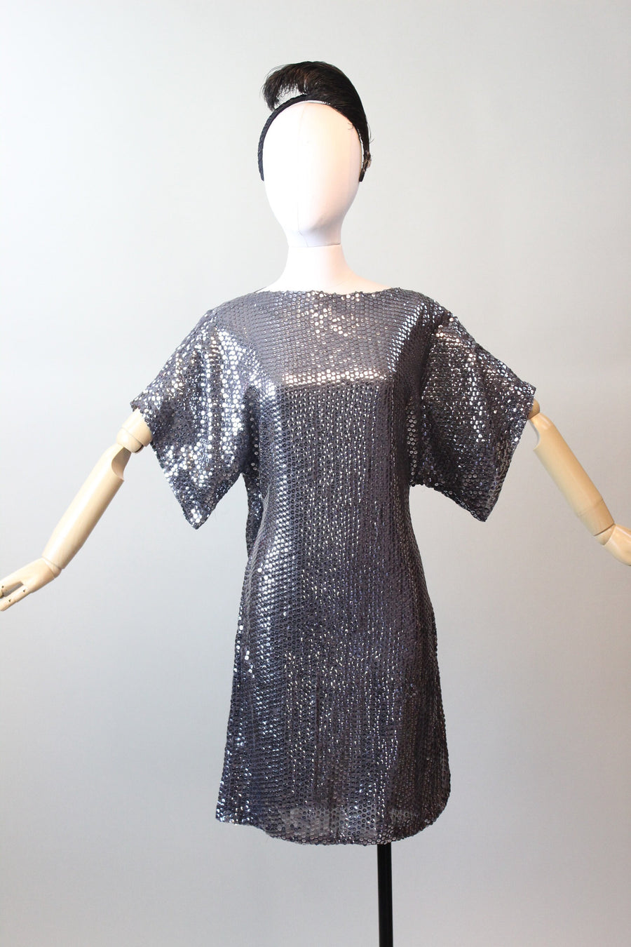 1970s 1973 STEPHEN BURROWS silk sequin kimono dress small medium | new spring