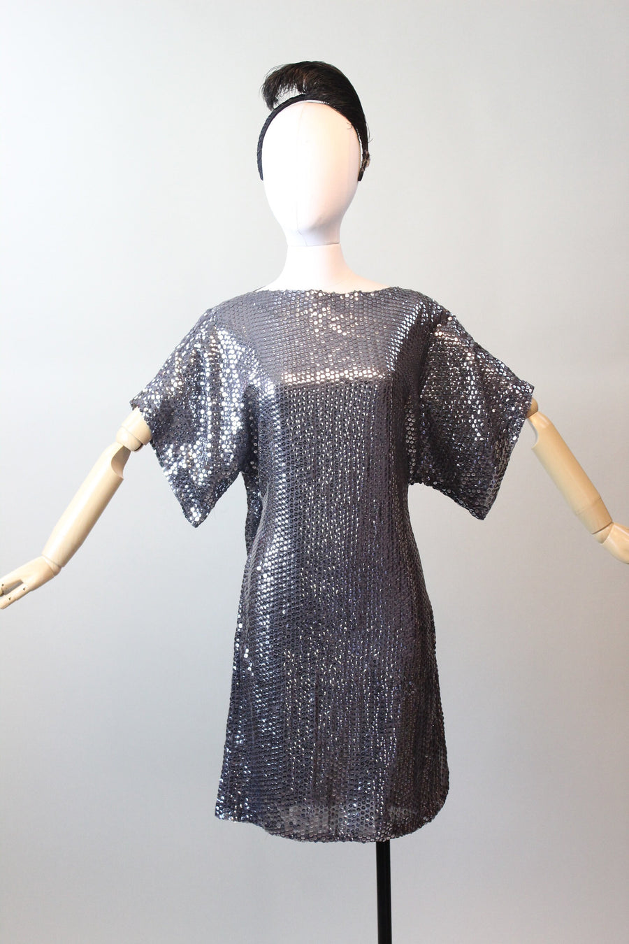 1970s sequin dress Purple 1970s Solid Sequined Skinny Dress