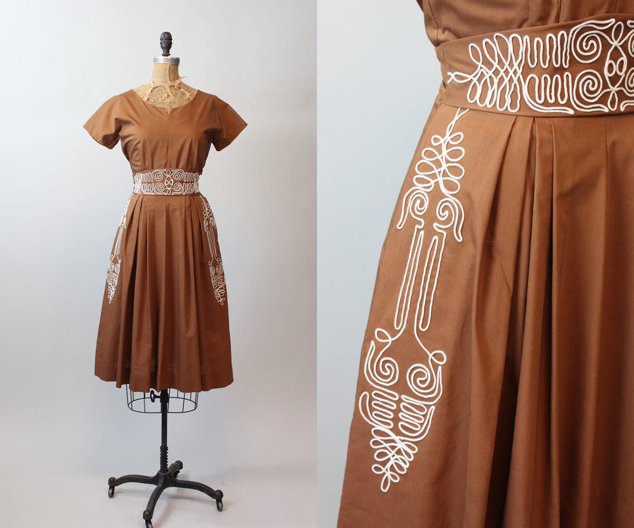 1950s ANN FOSTER soutache dress medium | new spring