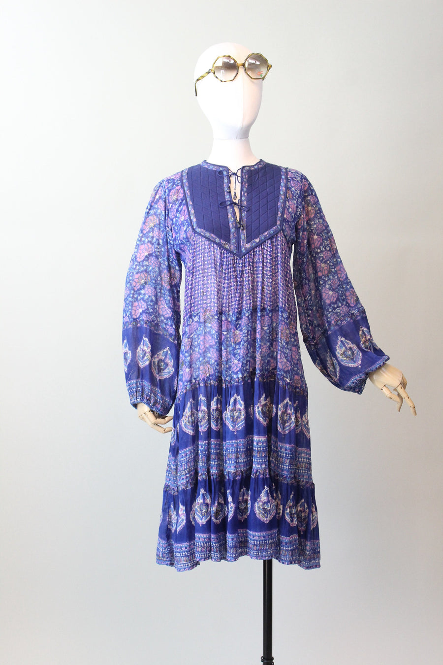 1970s HER EXCELLENCY indian cotton caftan dress small medium | new spring