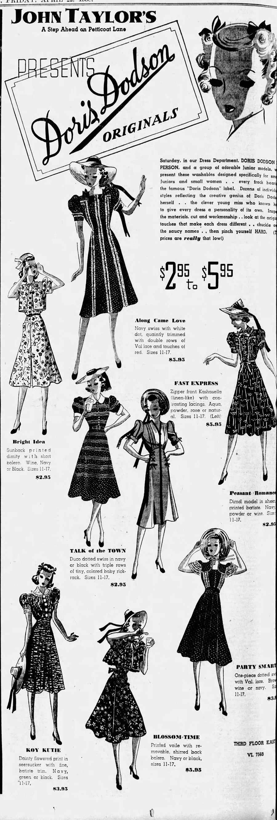 1930s DORIS DODSON swiss dot dress xs | new spring