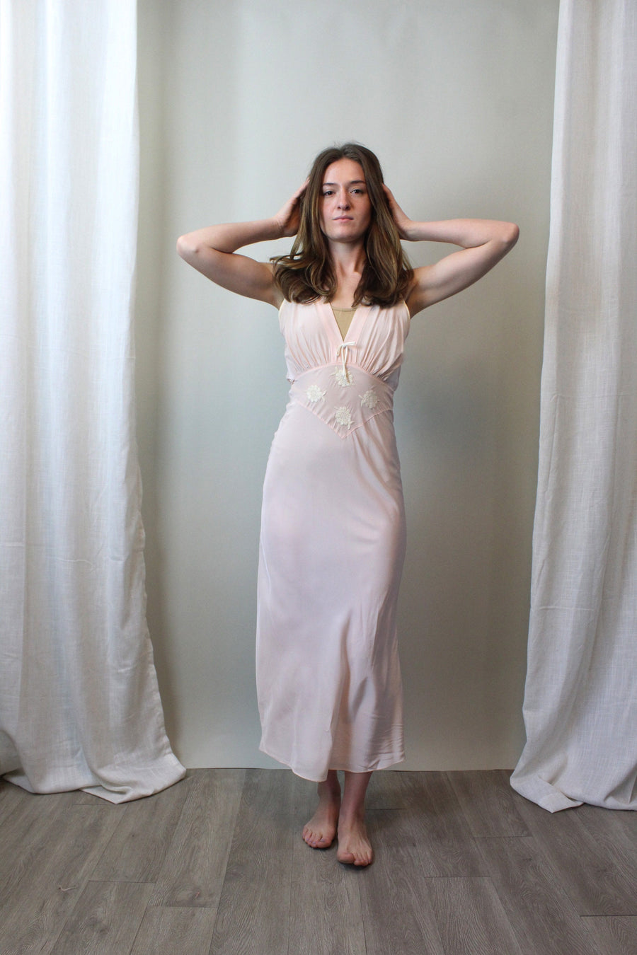 1940s FORTY WINKS rayon nightgown slip dress small 1940s FORTY WINKS rayon nightgown slip dress small