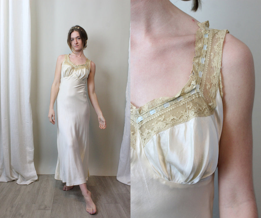 1940s BIAS CUT lingerie nightgown small | new spring