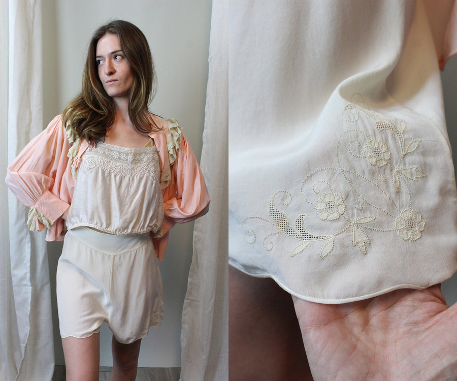 1930s TAP SHORTS lingerie scallop hem small | new spring