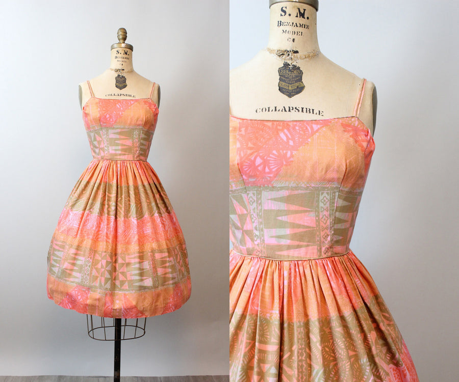 1950s NANI OF HAWAII cotton dress xs | new spring