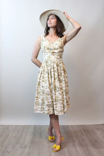 1950s TEENA PAIGE novelty print dress xs | new spring