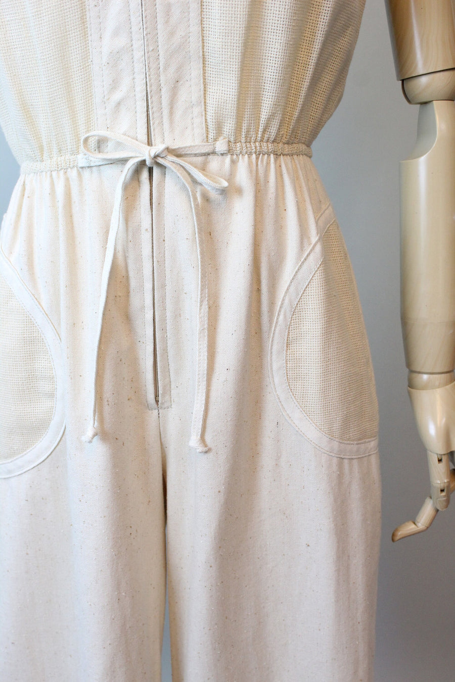 1970s HOODED cotton jumpsuit xs small | new spring