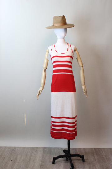 1970s MISS DIOR striped cotton dress xs small | new spring