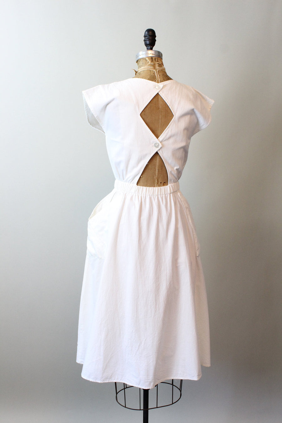 1980s DIAMOND open back cotton dress xs | new spring