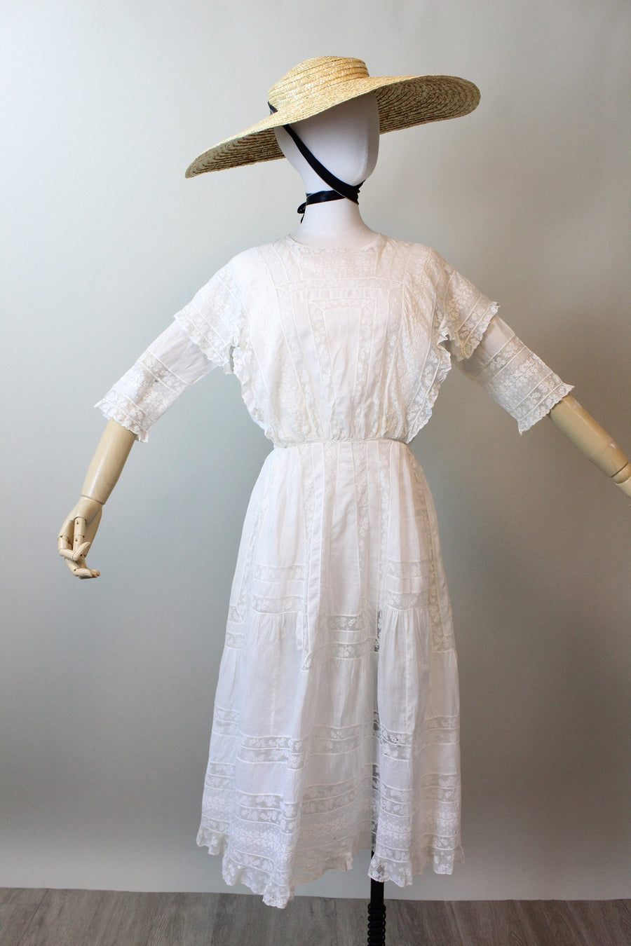 1910 ANTIQUE IRISH lace edwardian lingerie dress small medium | new spring