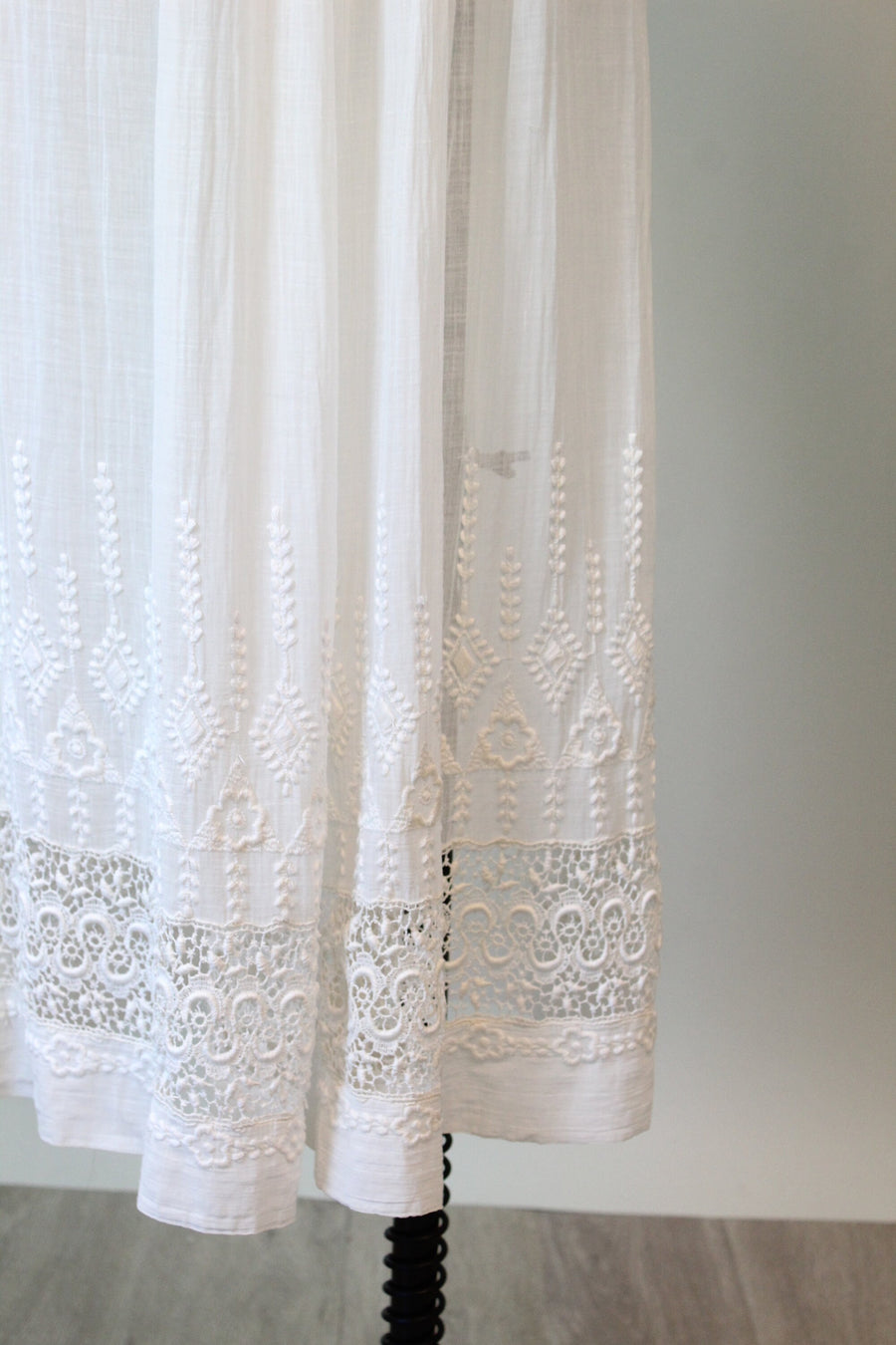 1910 ANTIQUE cotton lace edwardian lingerie dress xs | new spring