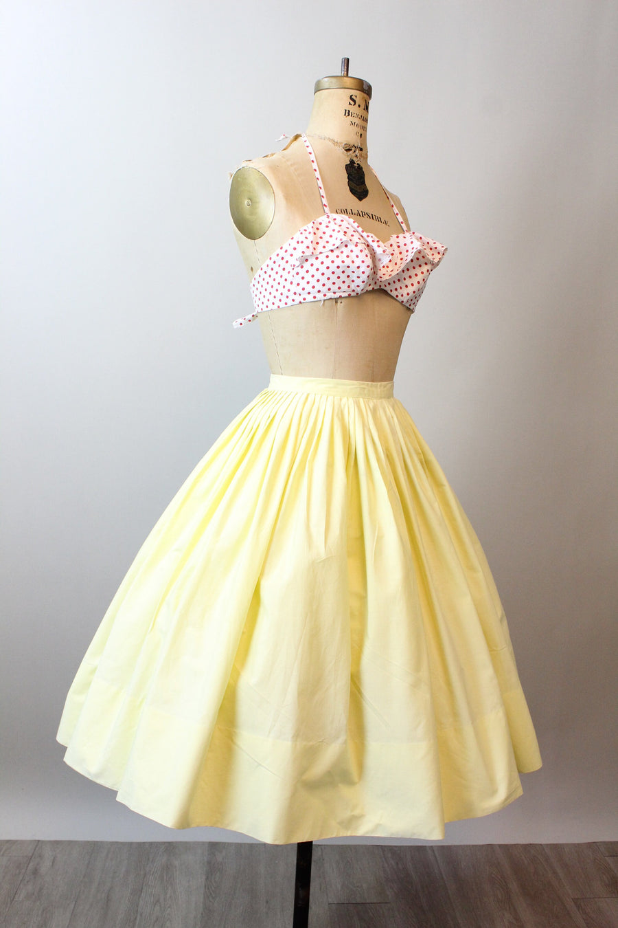 1950s MISS PAT yellow cotton skirt small | new spring