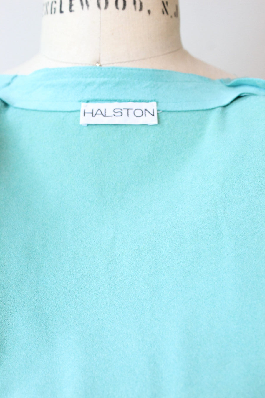 1970s 1975 HALSTON ULTRASUEDE wrap dress small medium | new spring