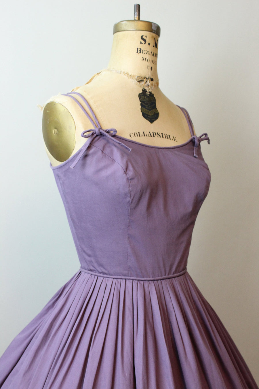 1950s 1955 documented PAT HARTLEY COTTON purple dress xs | new spring