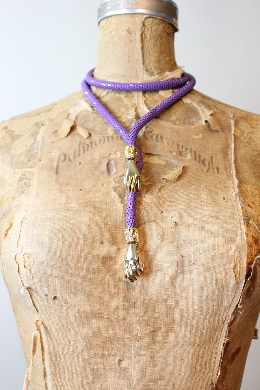 1980s DL AULD purple HAND belt necklace | new summer