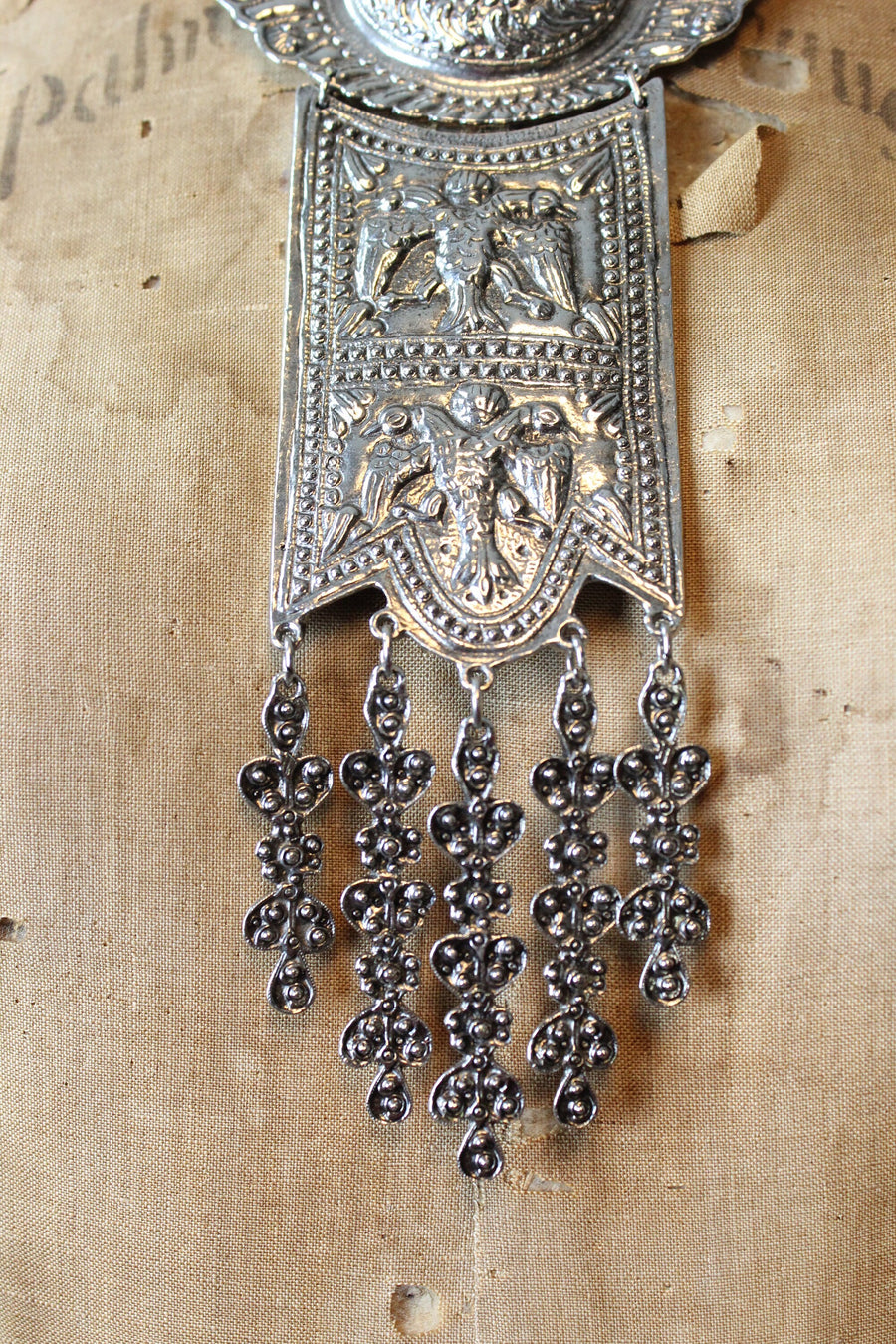 1970s SILVER RUNWAY statement MASSIVE necklace | new summer