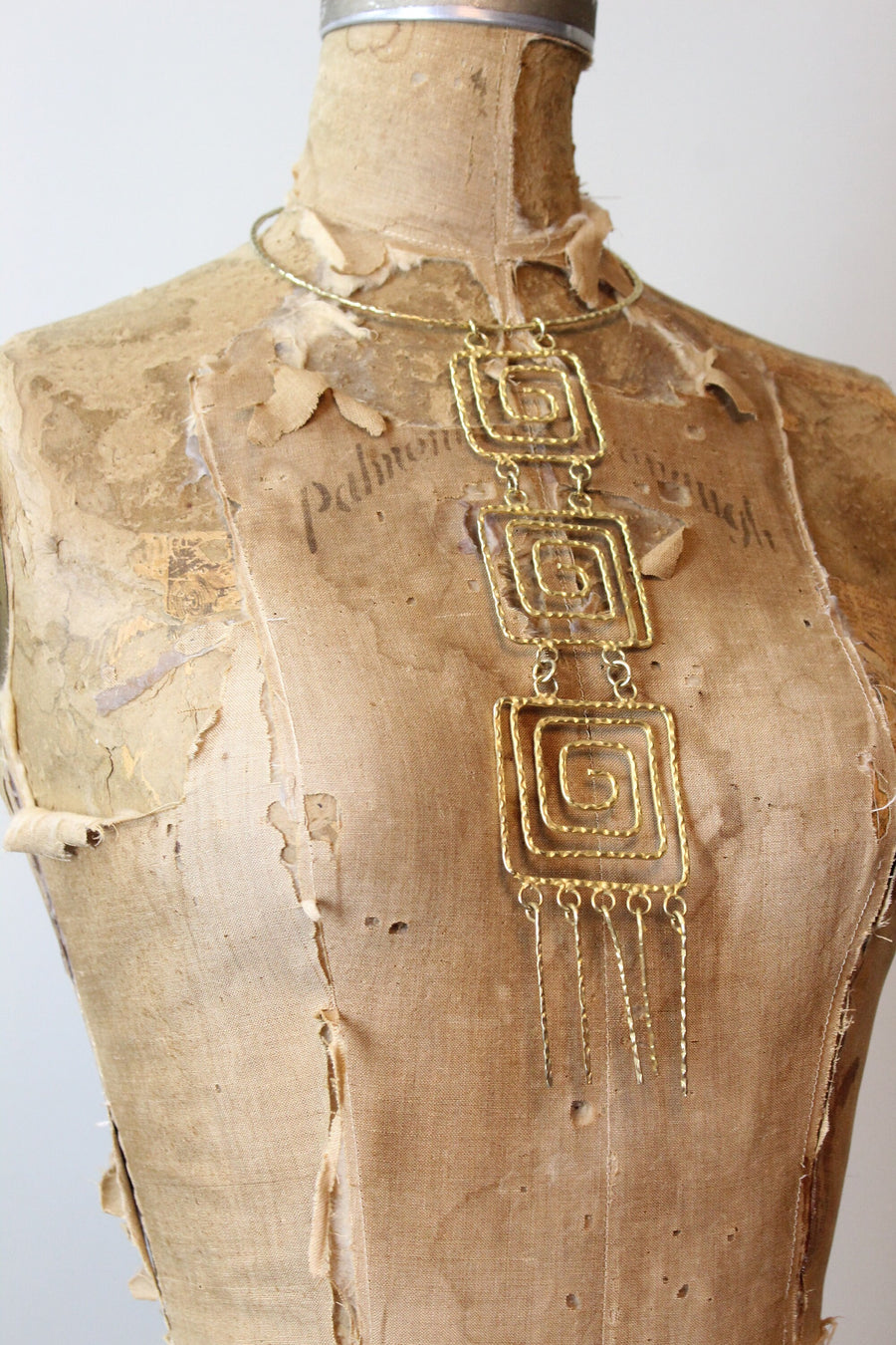 1970s GREEK gold bib CHOKER necklace | new summer