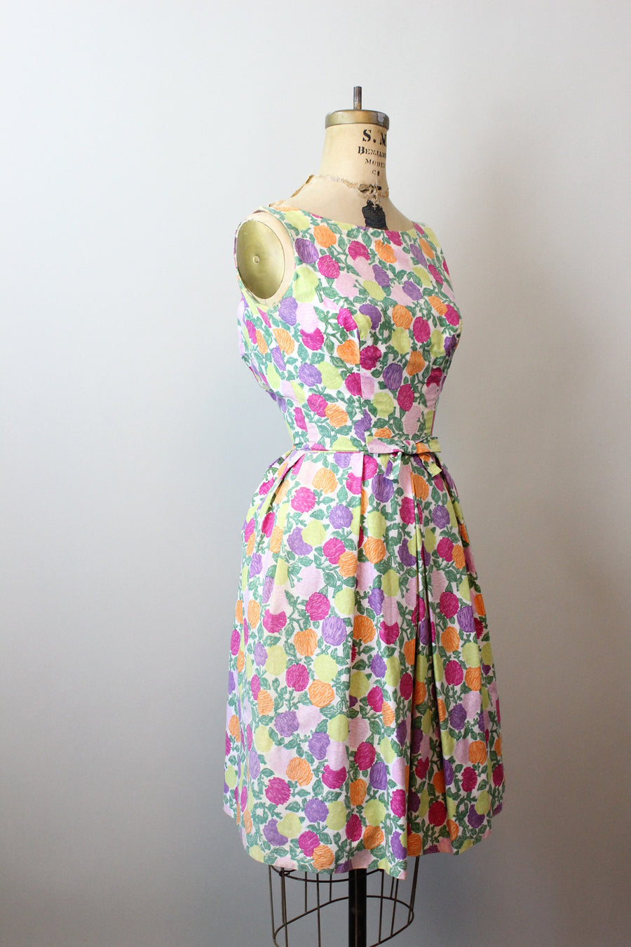 1950s cotton FLORAL HALTER dress xcs | new summer