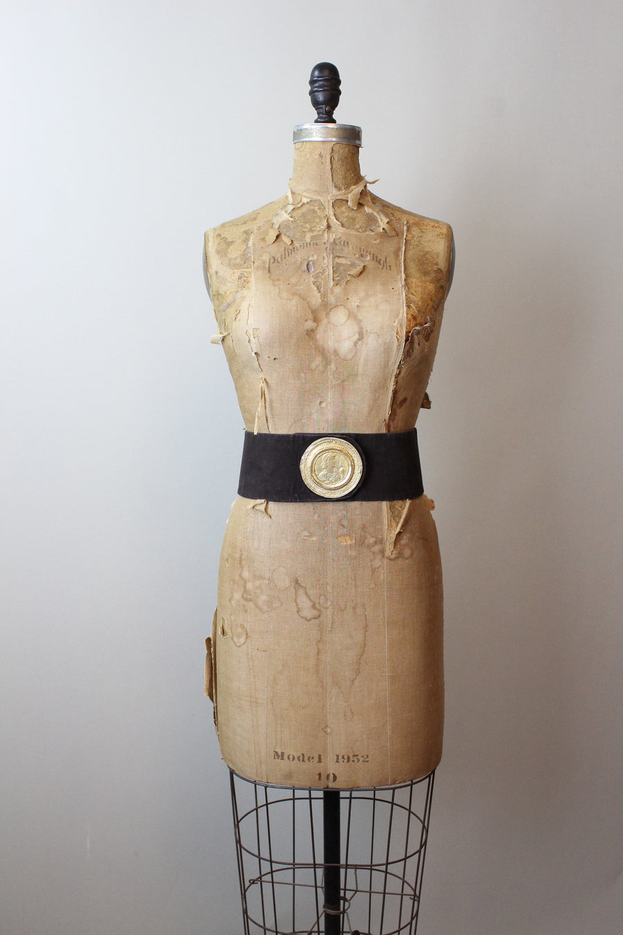 1950s COIN wide leather belt large | new summer