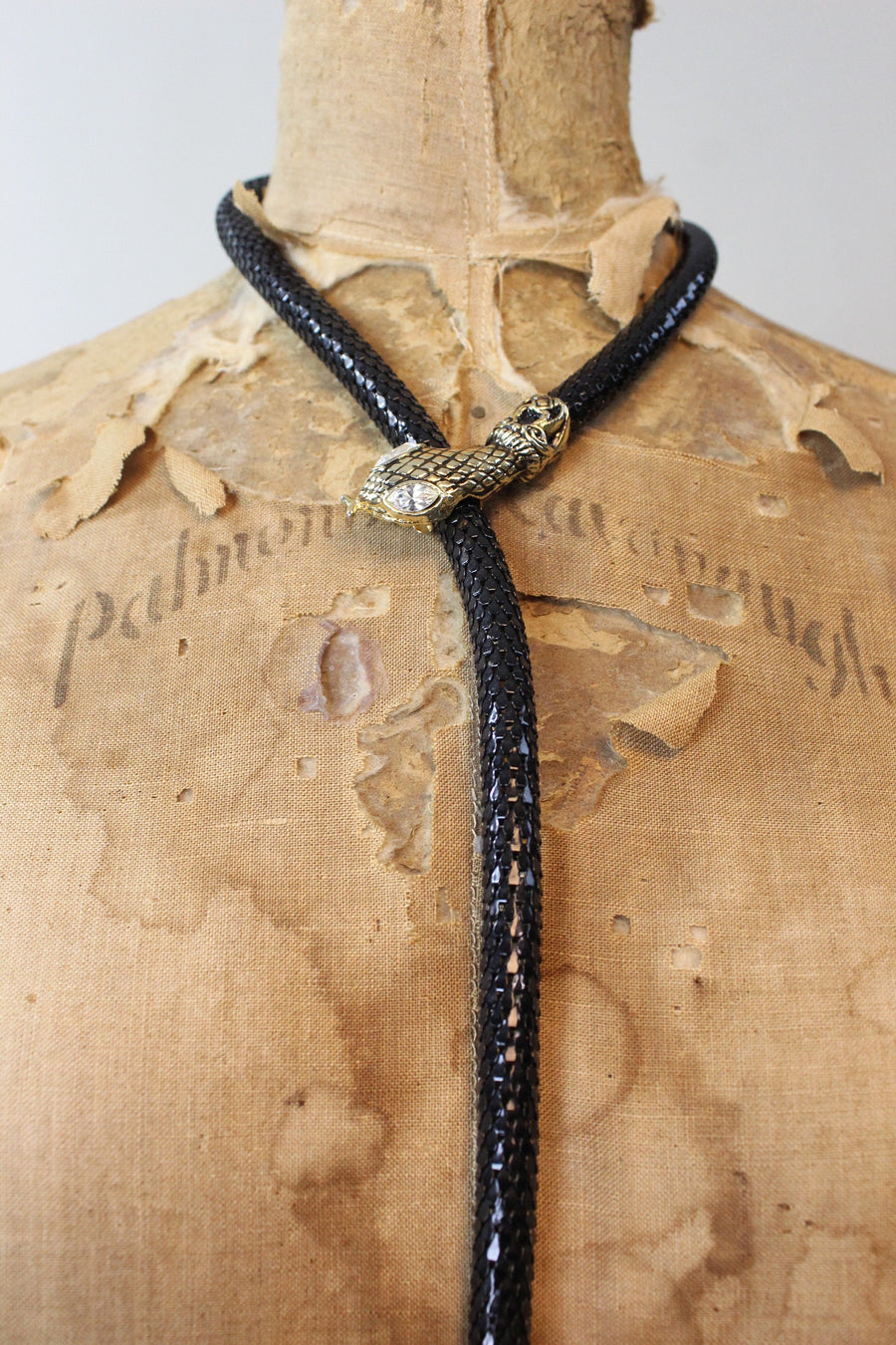 1980s DL AULD black SNAKE belt necklace | new fall