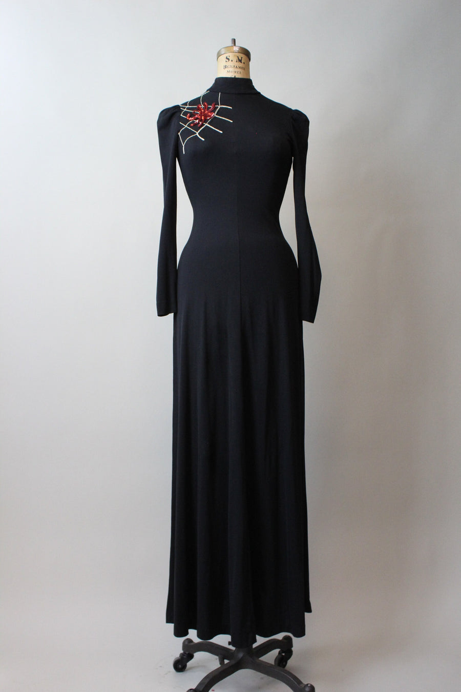 1970s Young Edwardian SPIDERWEB open back dress xs small | new fall