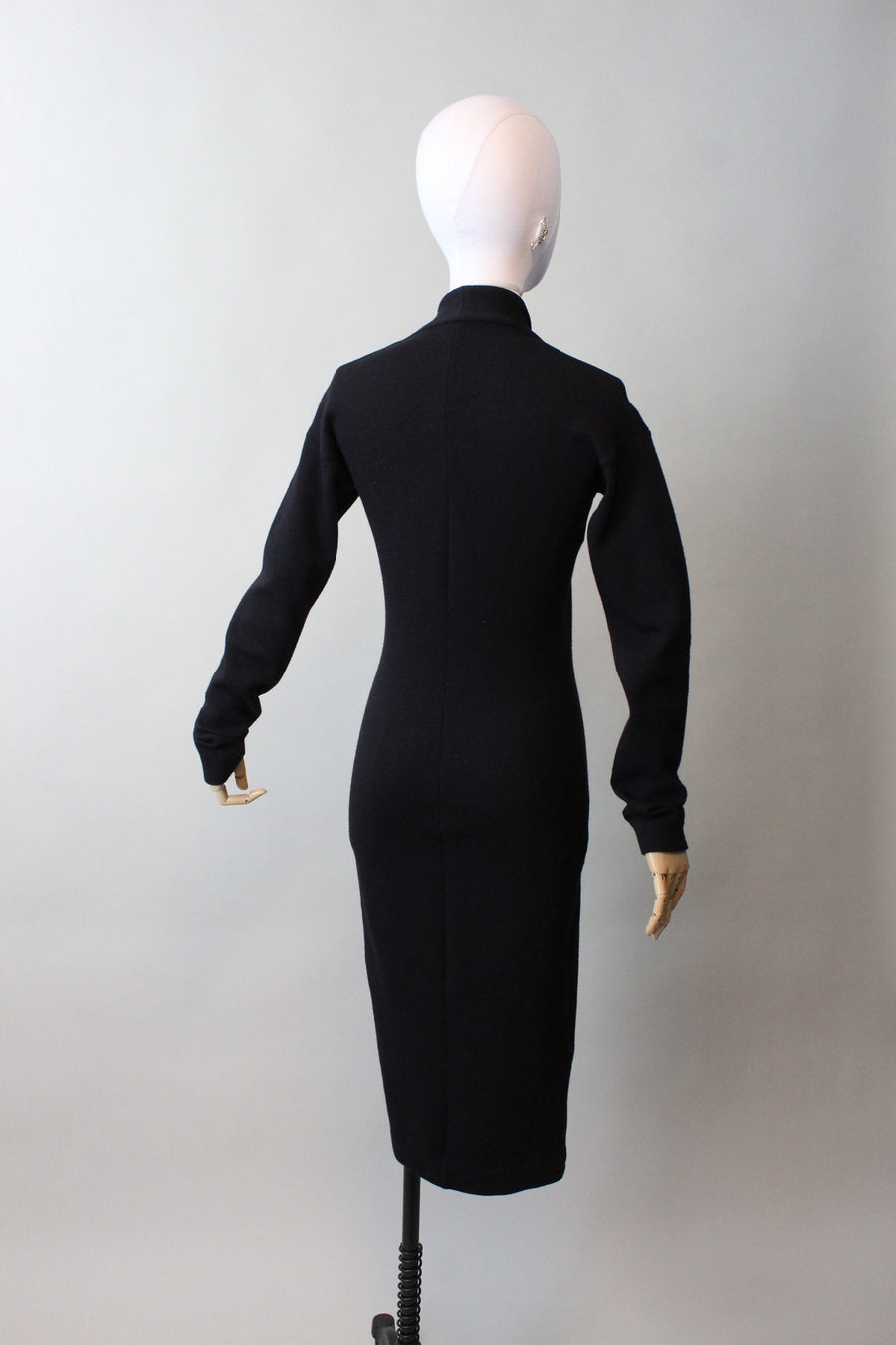 1980s 1987 GIGLI SAWTOOTH neckline body con dress xs small | new fall