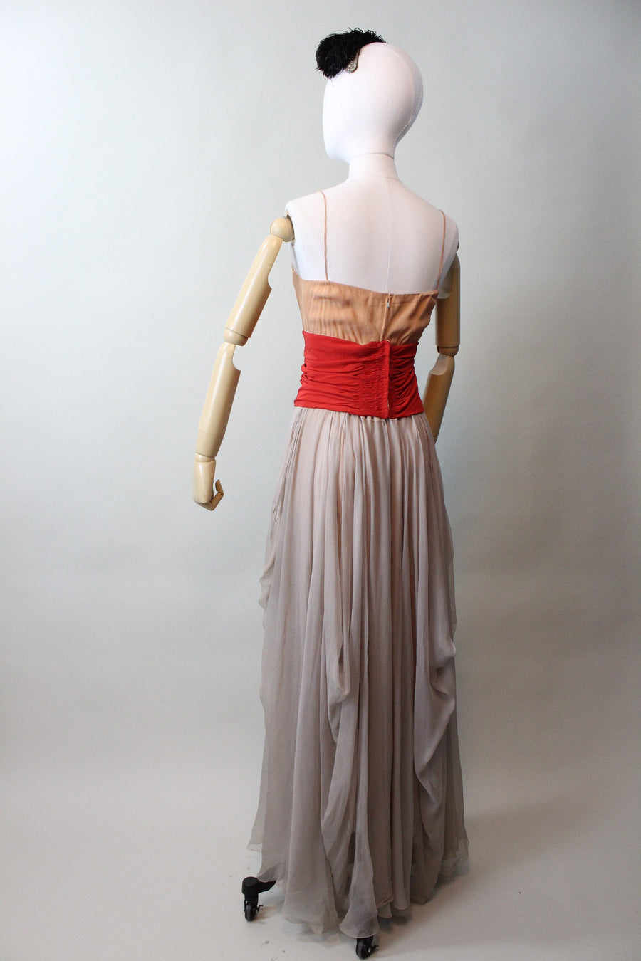 1940s Howard Greer Chiffon Draped Gown Dress Xs | New Fall 1940s Howard Greer Chiffon Draped Gown Dress Xs | New Fall