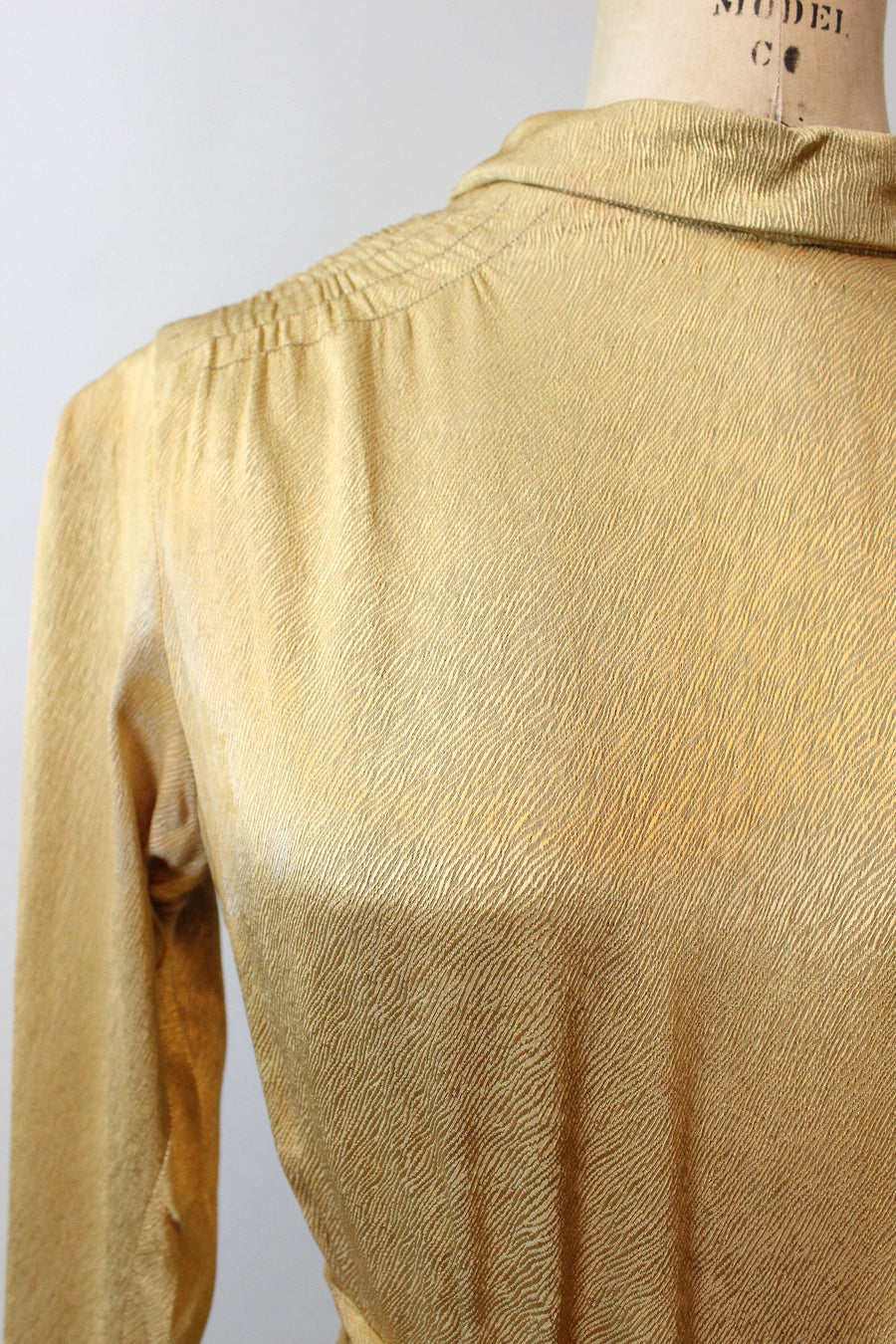 1930s GOLD GODDESS belted dress gown small | new fall