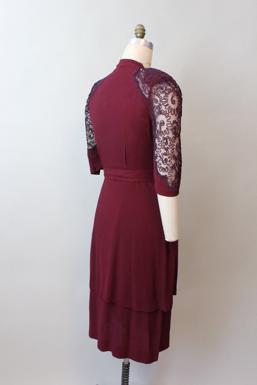 1940s SOUTACHE dress rayon medium large | new fall