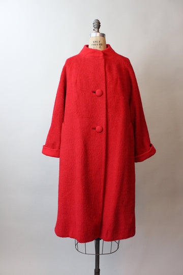 1960s LILLI ANN red mohair coat medium | new fall
