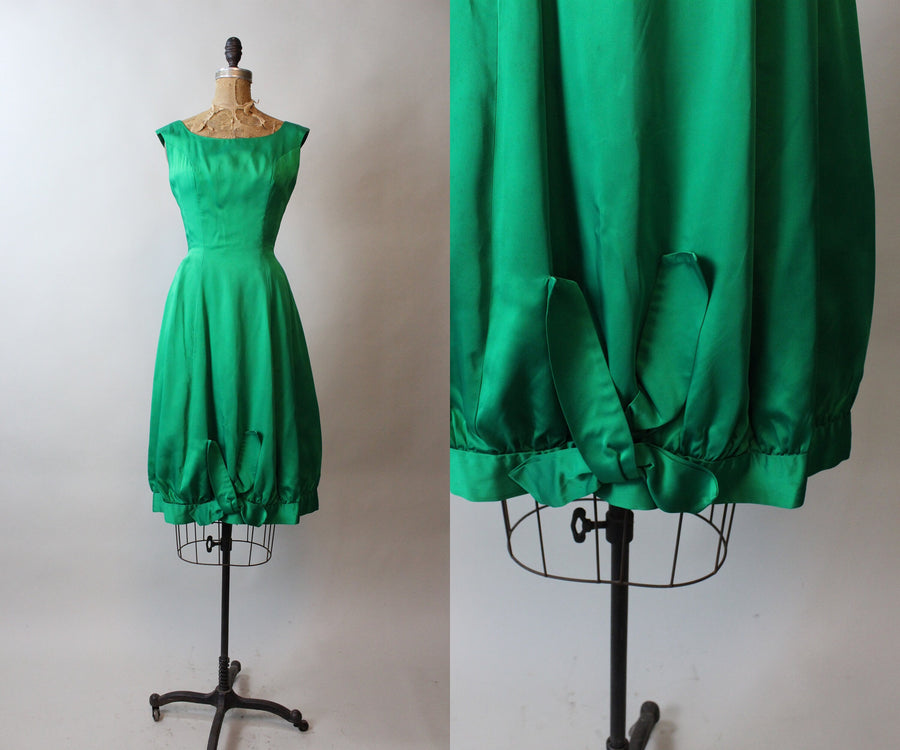1950s DeZanne New York SATIN bubble dress xs | new fall