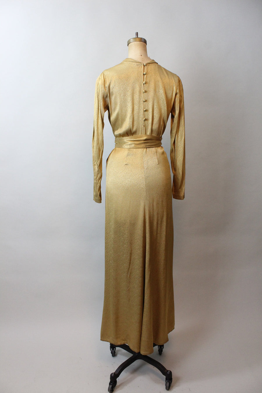 1930s GOLD GODDESS belted dress gown small | New fall 1930s GOLD GODDESS belted dress gown small | New fall