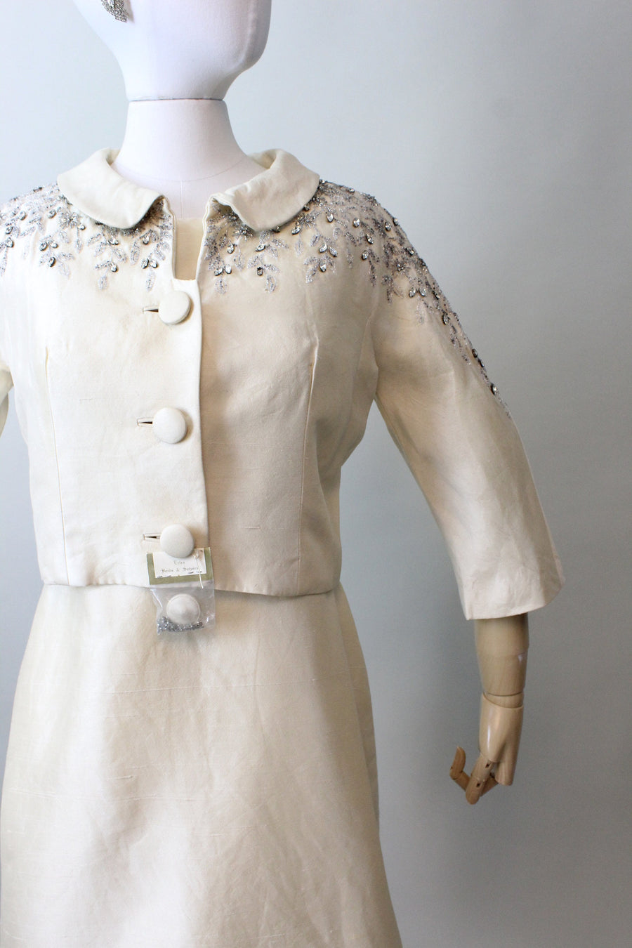 1960s VICTORIA ROYAL deadstock mod dress and jacket RHINESTONE small | new fall
