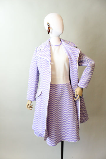 1970s LILLI ANN three piece set COAT dress small | new fall