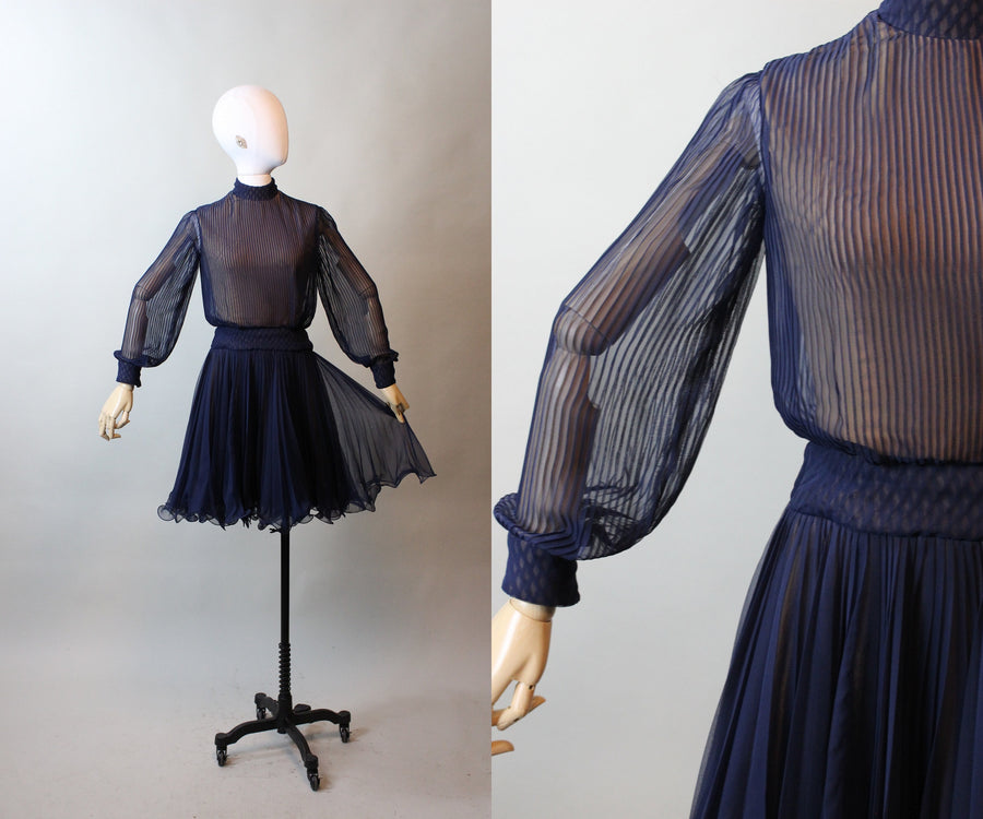 1960s TRAVILLA silk CHIFFON dress xs | new fall