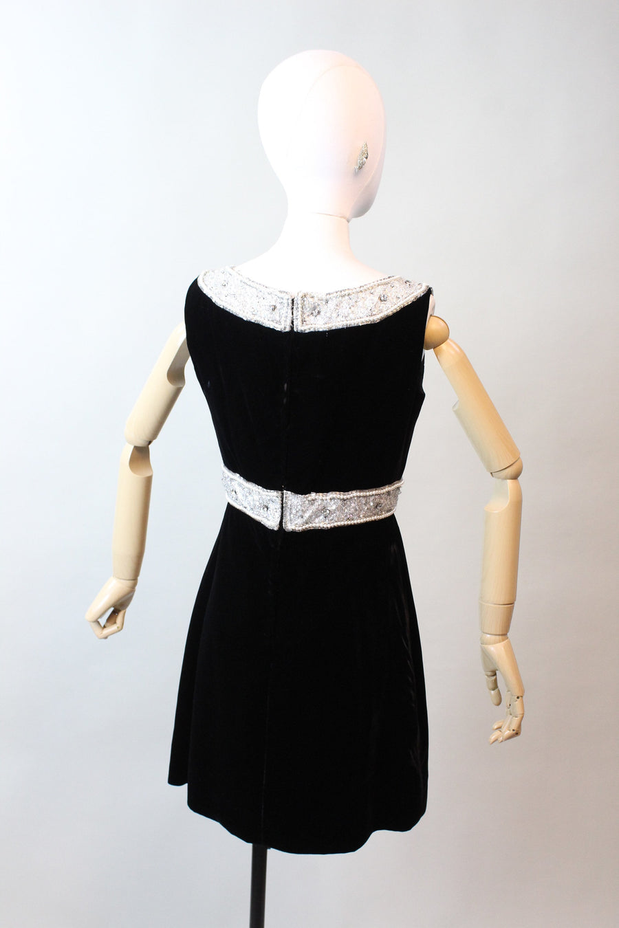 1960s JACK BRYAN velvet gem ENCRUSTED dress xs | new fall