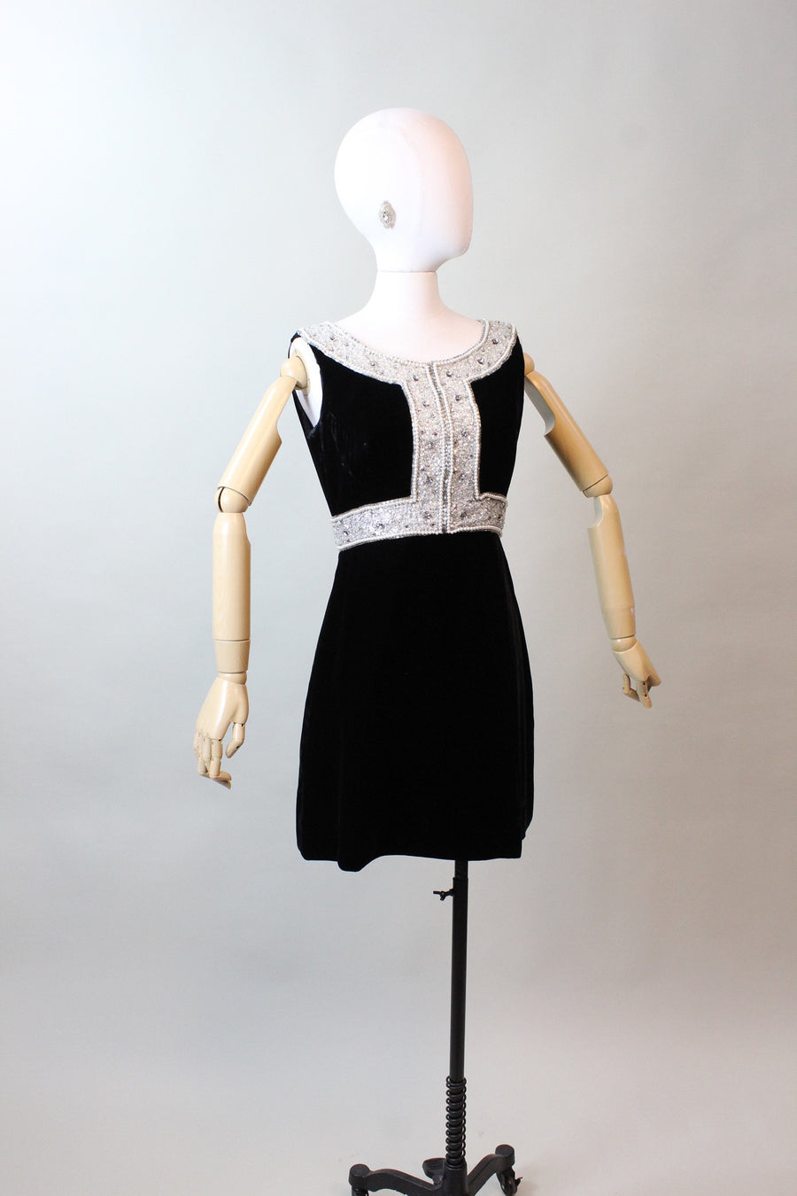 1960s JACK BRYAN velvet gem ENCRUSTED dress xs | new fall