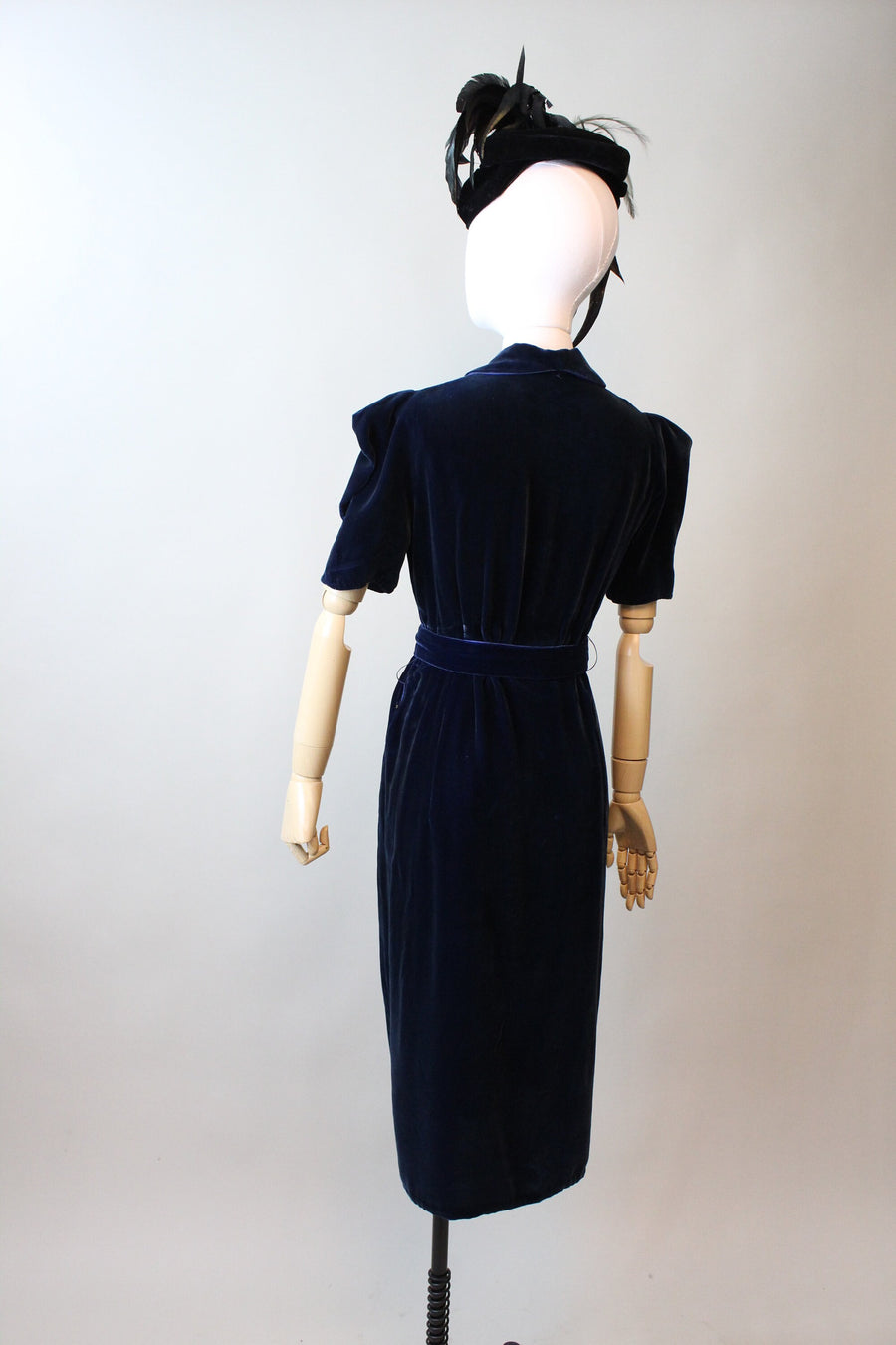 1930s PUFF sleeves BLUE silk VELVET dress small medium | new fall Napa Valley Vintage 1930s PUFF sleeves BLUE silk VELVET dress small medium | new fall Napa Valley Vintage
