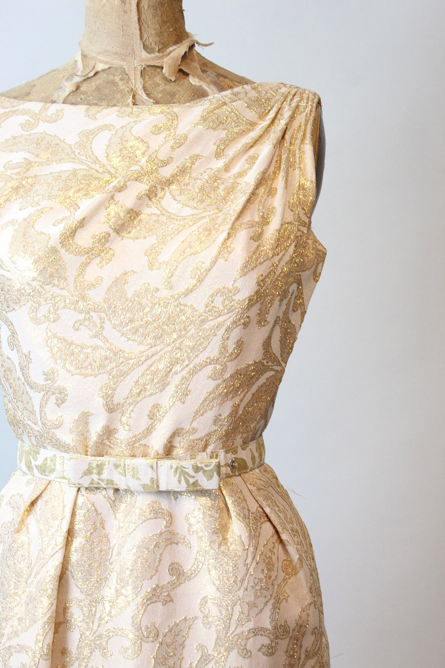 1950s GOLD brocade cocktail dress xs | new fall