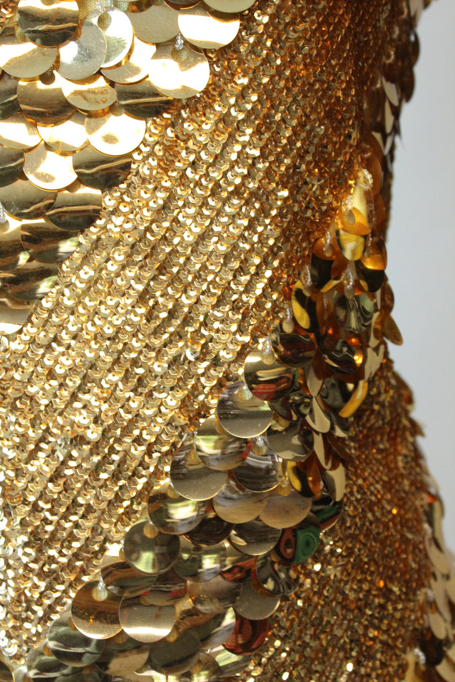 1960s GOLD SEQUIN dress pailettes top skirt set small medium | new fall