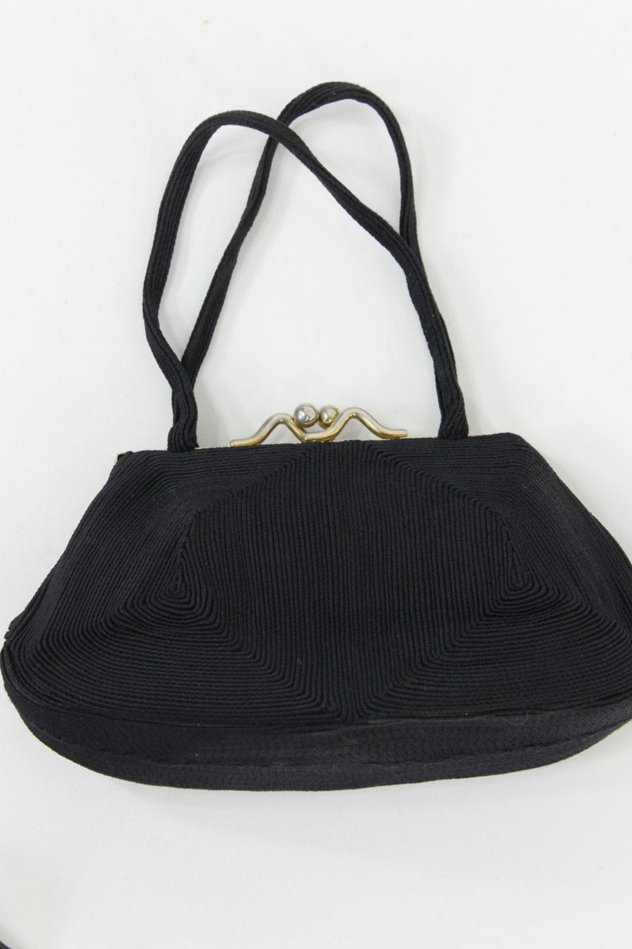 1940s frame purse | corded handbag | evening clutch