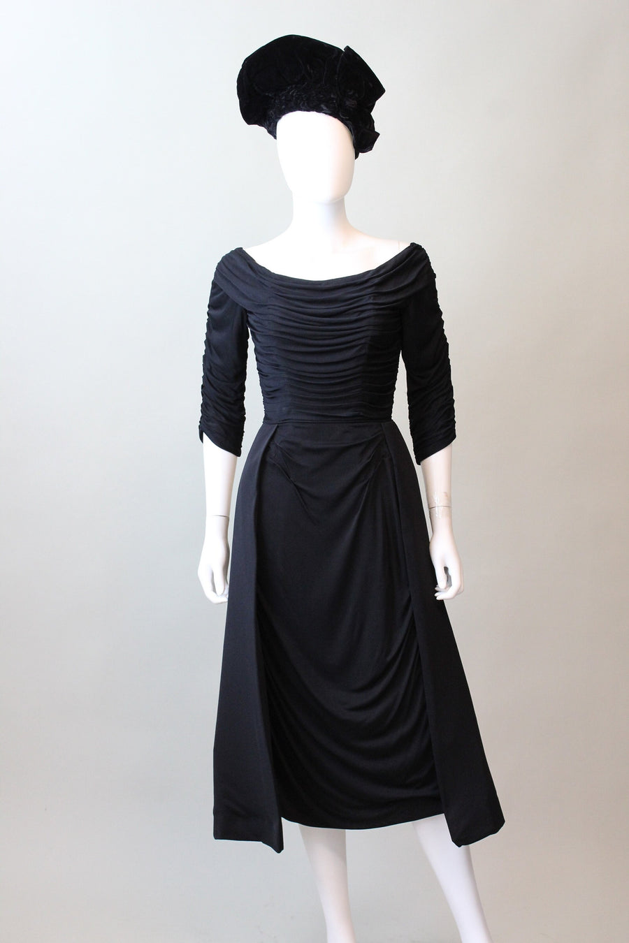 1950s 1953 documented CEIL CHAPMAN draped dress xs | new fall