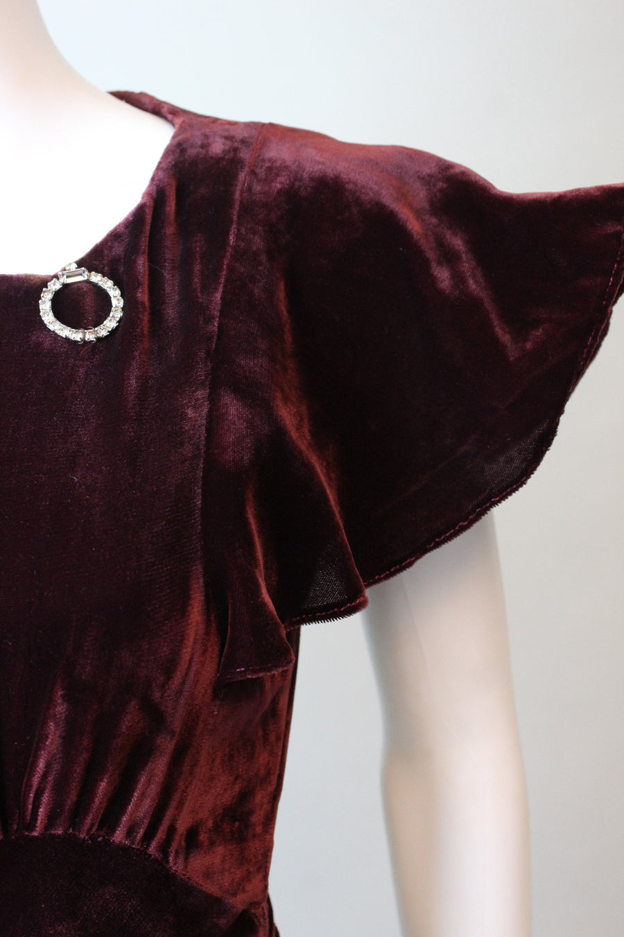 1930s CAPE sleeves VELVET gown dress xs | new fall