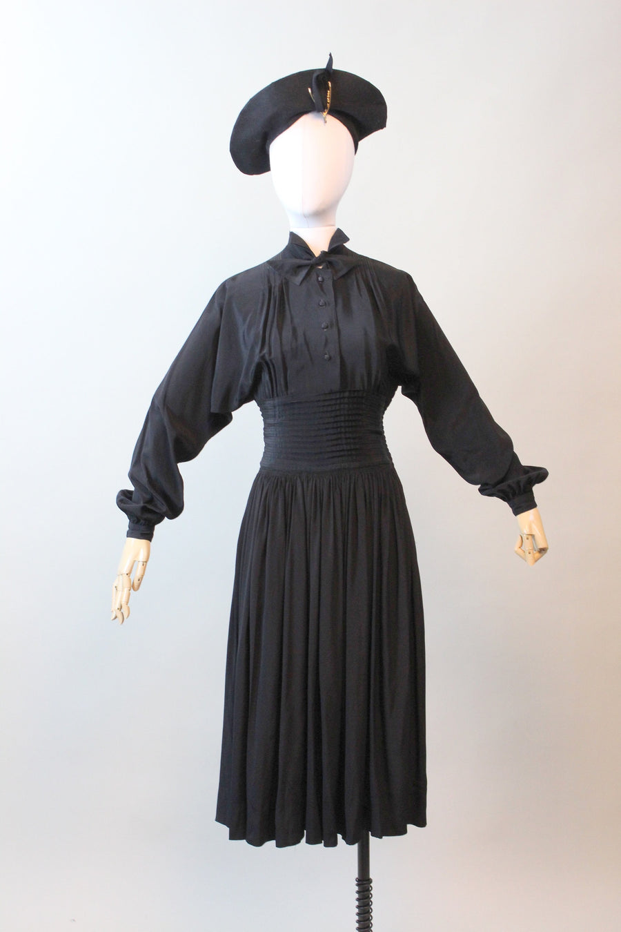 RARE 1940s Claire McCardell TUXEDO dress small medium | new winter